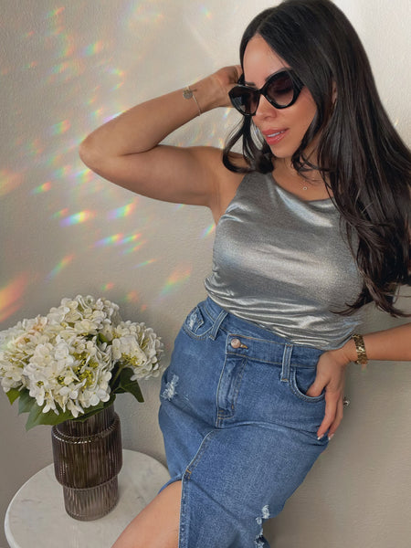 CrissCross Denim Skirt
