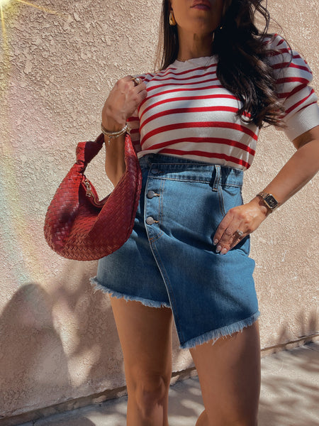 Asymmetrical Denim Skirt