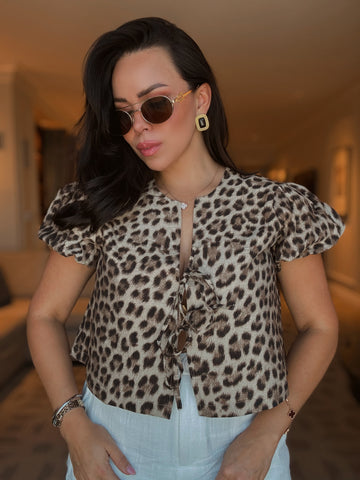 Leopard Tie-front Top *Last LARGE