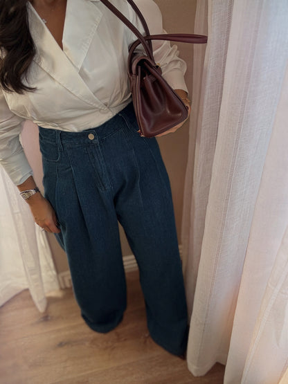 Zoie Pleated Denim Pants
