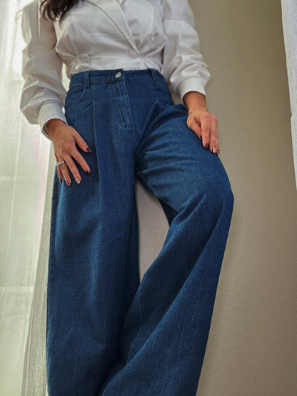 Zoie Pleated Denim Pants