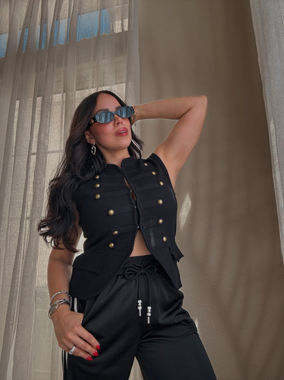 Vicky Military Vest *BLACK*