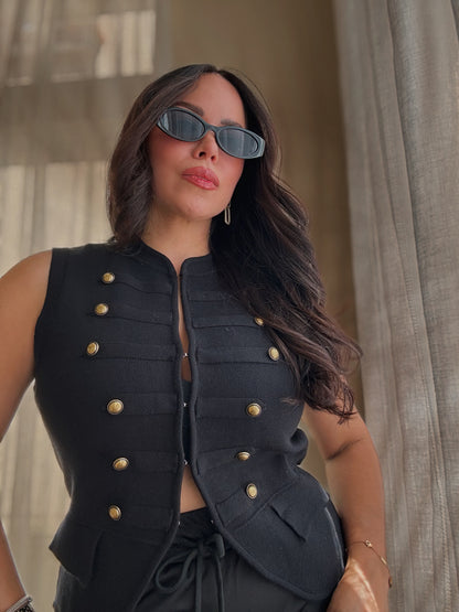 Vicky Military Vest *BLACK*