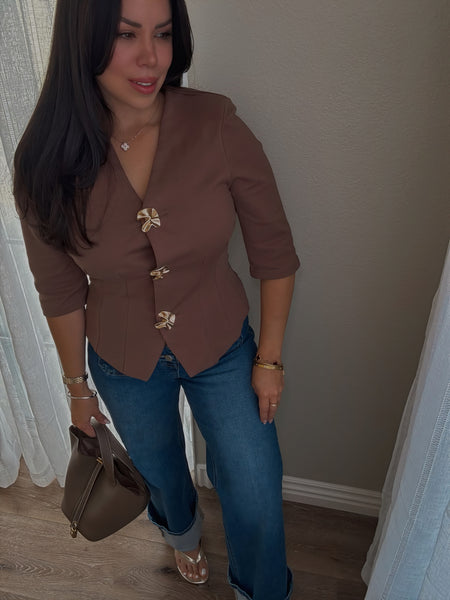 Golden Sculpt Top *Brown