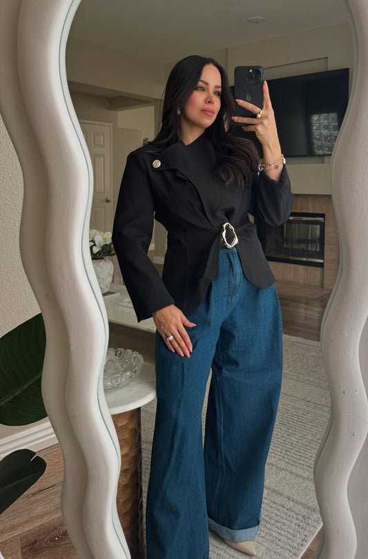 Back in Stock * Zoie Pleated Denim Pants