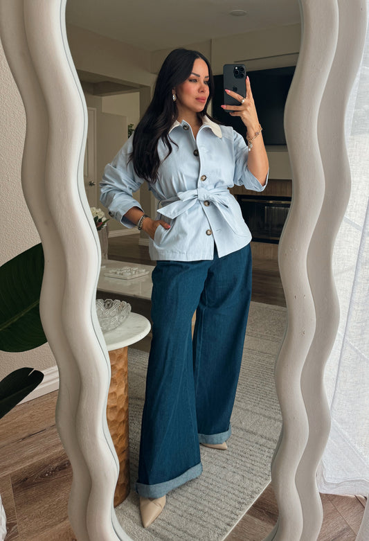 Back in Stock * Zoie Pleated Denim Pants