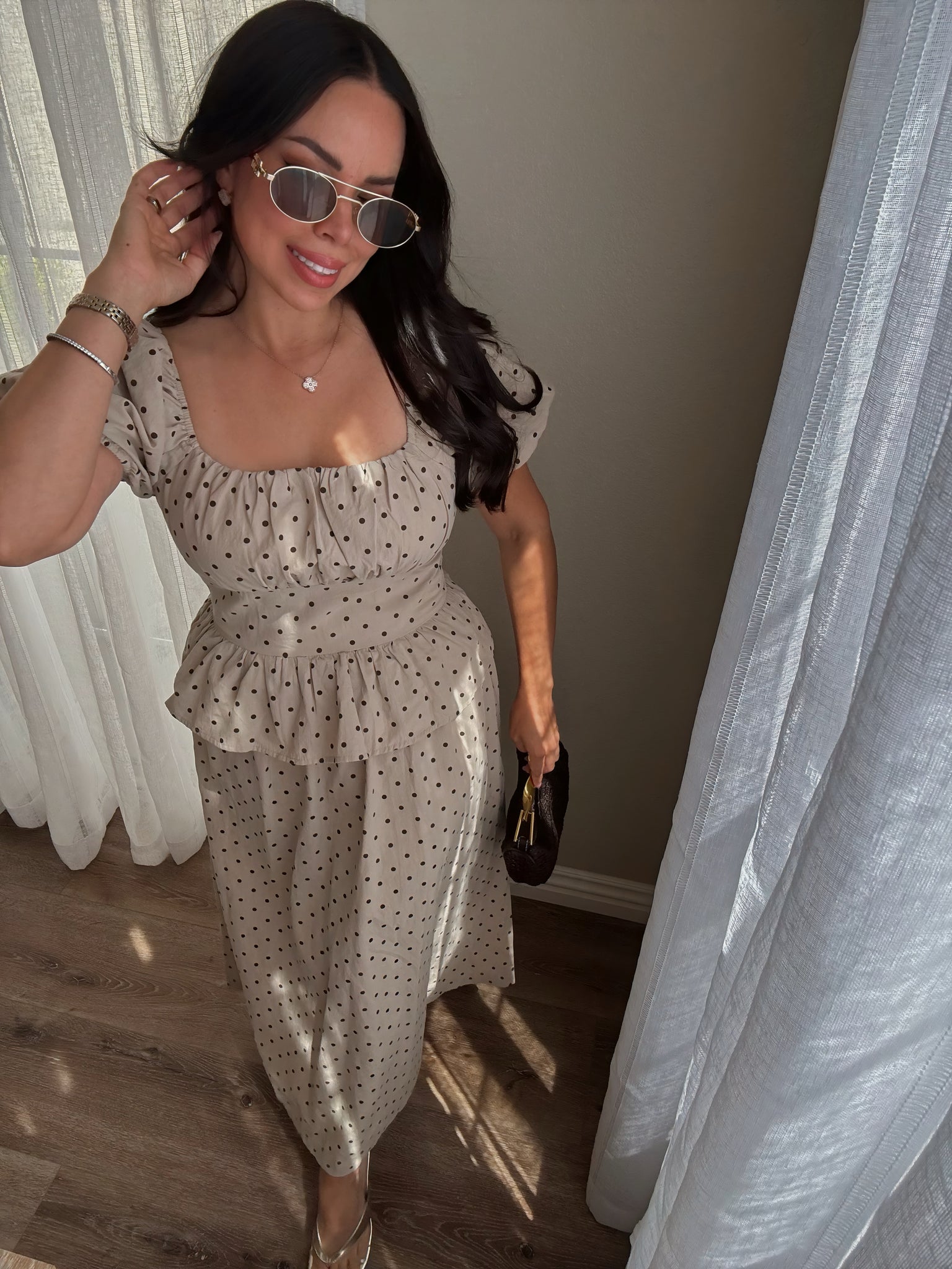 Mocha Dot Dress *last Small