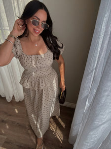 Mocha Dot Dress *last Small