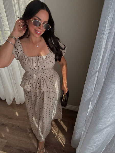 Mocha Dot Dress *last Small