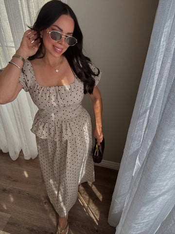 Mocha Dot Dress *last Small
