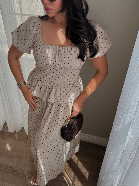 Mocha Dot Dress *last Small