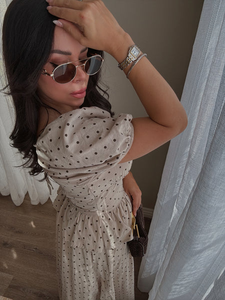 Mocha Dot Dress *last Small