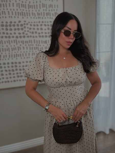 Mocha Dot Dress *last Small
