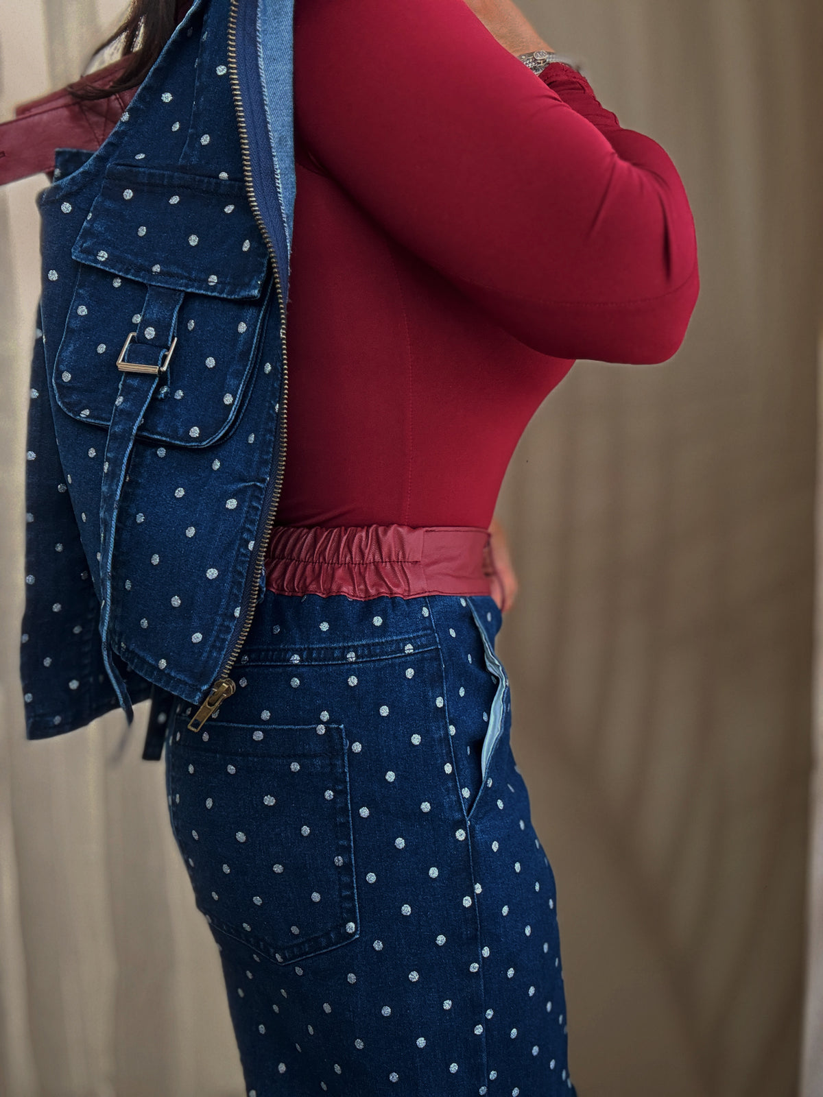 Margot Polka Dot Denim Set