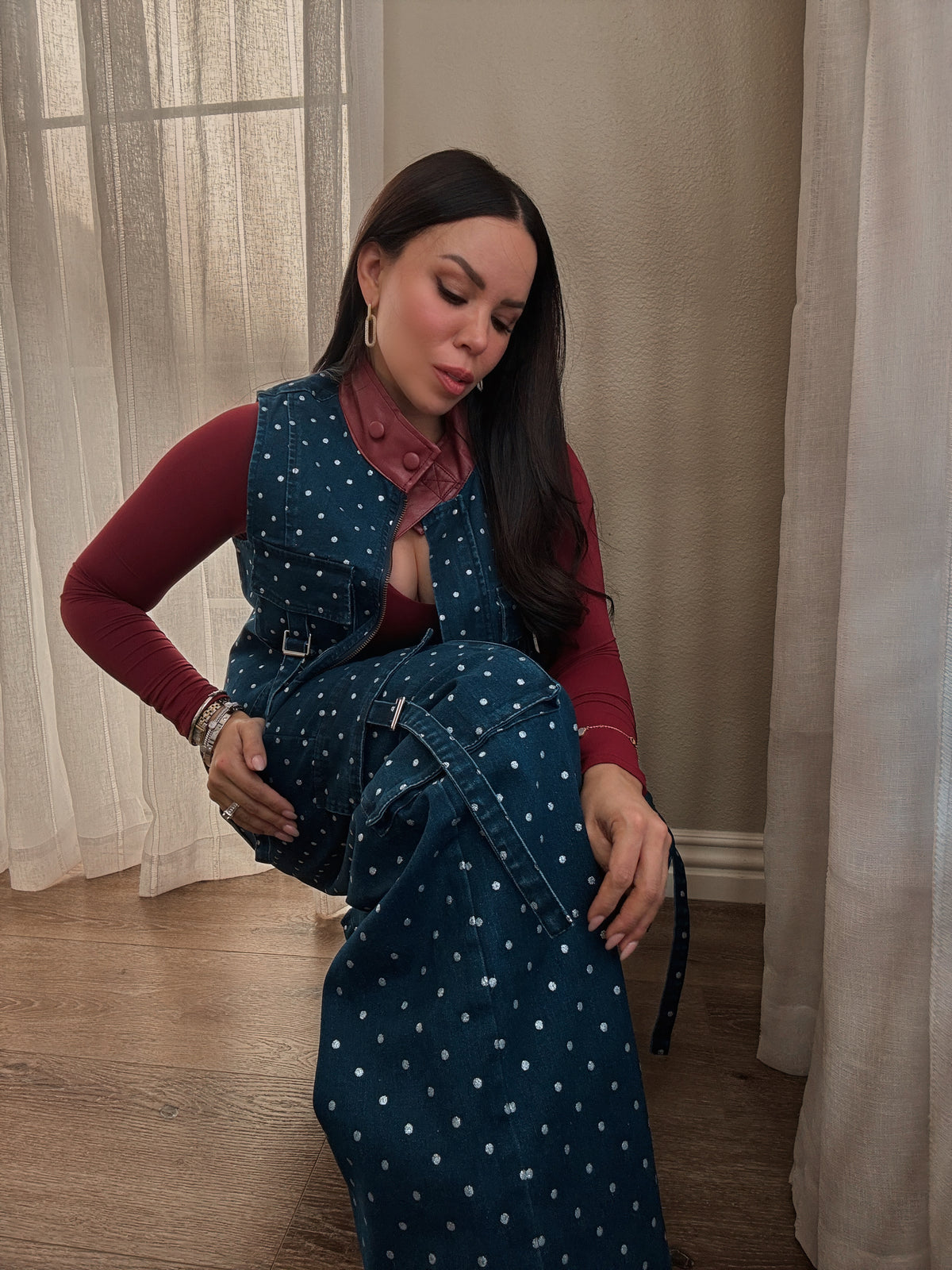 Margot Polka Dot Denim Set