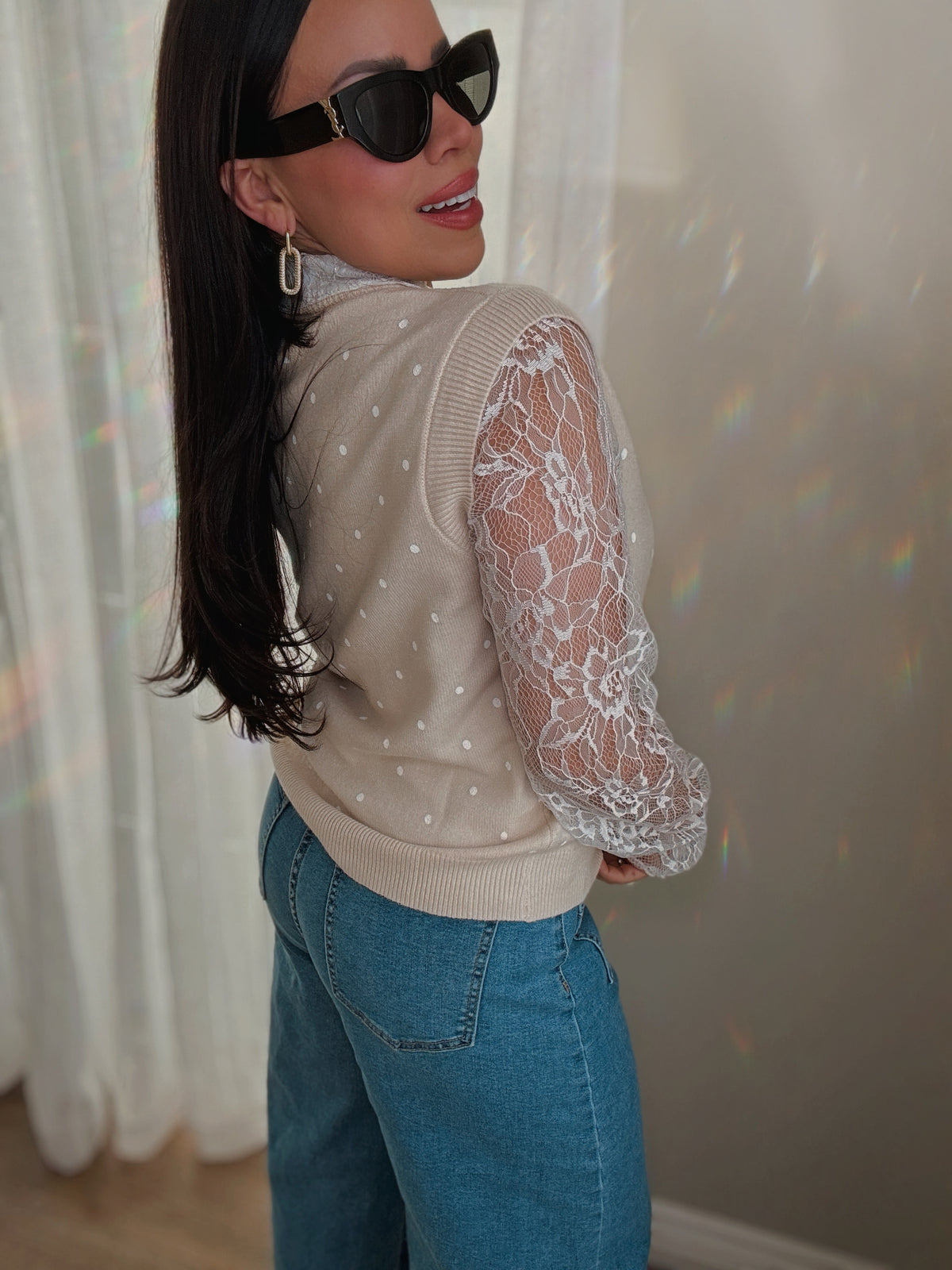 Camille Polka Dot Knit Top