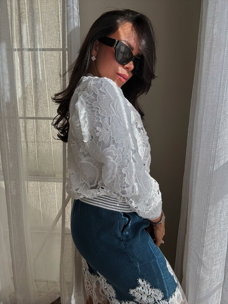 Lace Denim Short