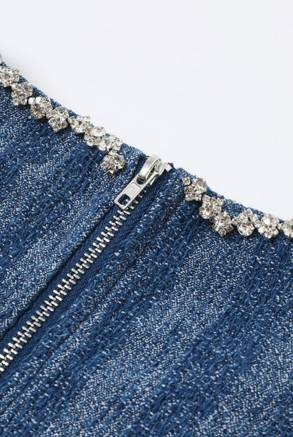 *Last SMALL* Scallop Denim Top