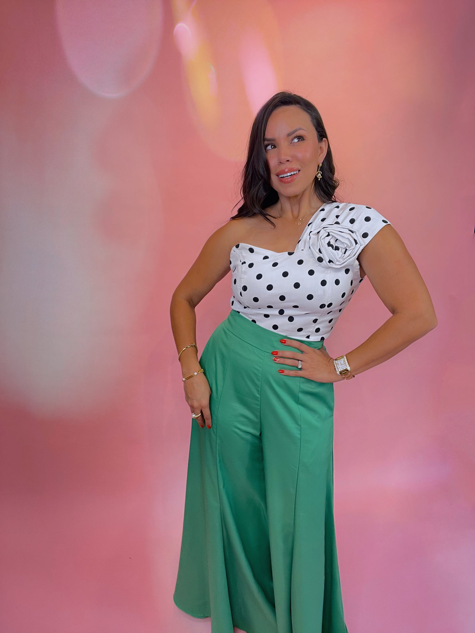 Green Wide Leg Pants