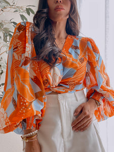 Orange Sylvie Top