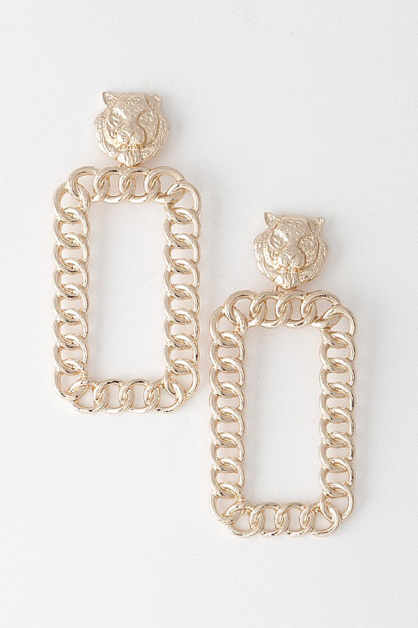 Lion Chain Earrings