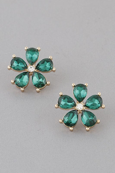 Green Flowers Earrings
