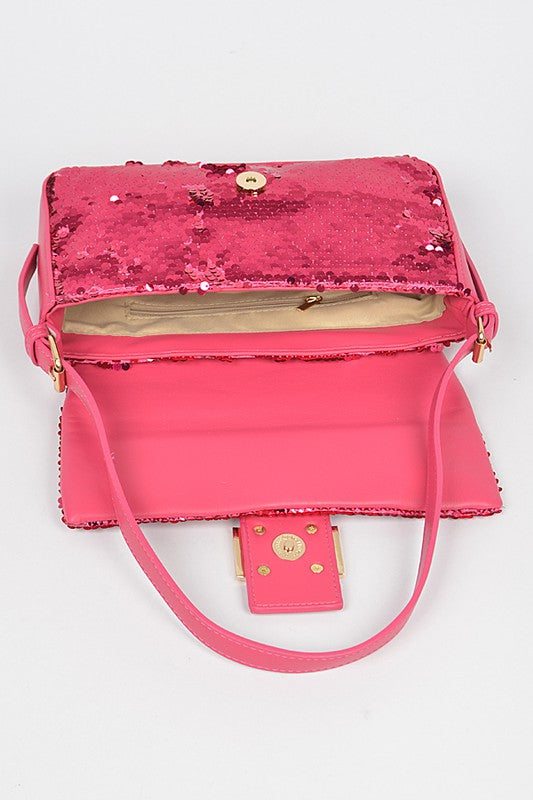 Pink Sequins Handbag