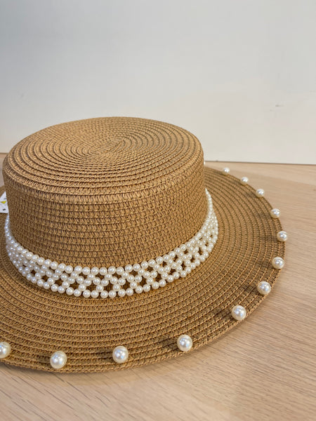 Pearls Straw Hat