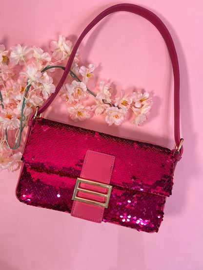Pink Sequins Handbag
