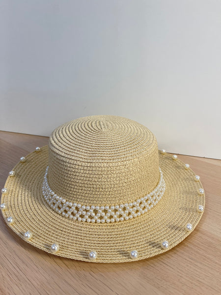 Pearls Straw Hat