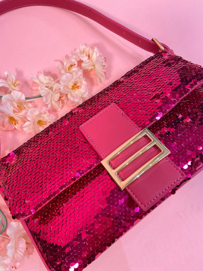 Pink Sequins Handbag