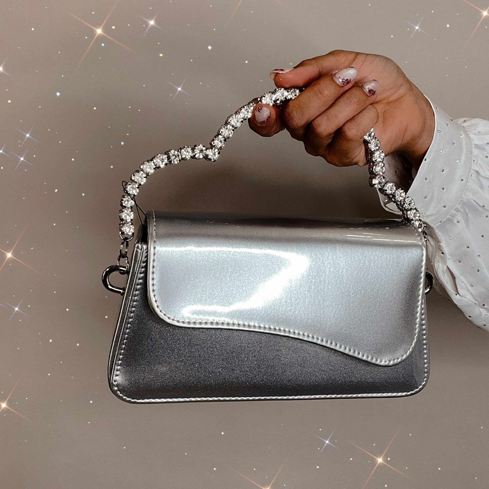 Silver Glitter Handbag
